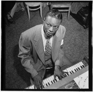 Portrait of Nat King Cole, New York, N.Y., ca. June 1947. William P. Gottlieb, photo [Public domain], via Wikimedia Commons 